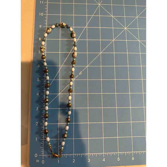 Vintage Blue and Cloisonne Bead Necklace - image 6