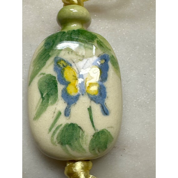 Vintage Avon Tender Butterfly Ceramic Pendant Nec… - image 5
