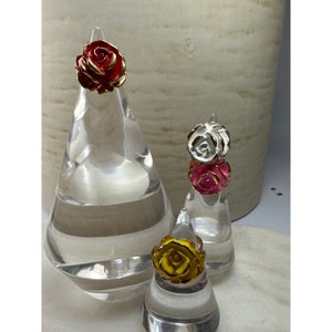 Vintage Enamel Rose Ring