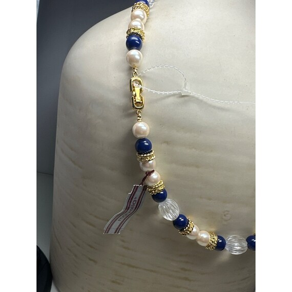 Vintage Marvella Necklace with Navy Accents - image 4