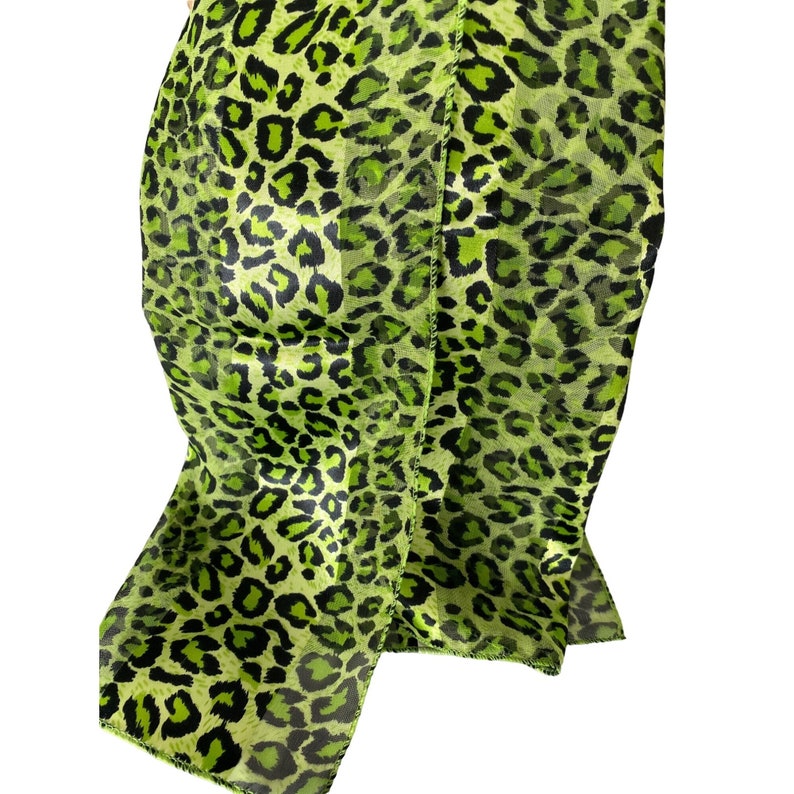 Vintage Emerald Wild Green Leopard Print Scarf Etsy