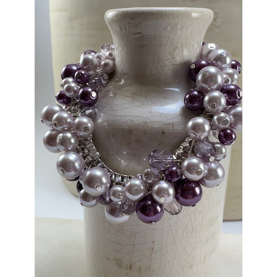 Vintage Avenue Purple Beaded Bracelet - image 1