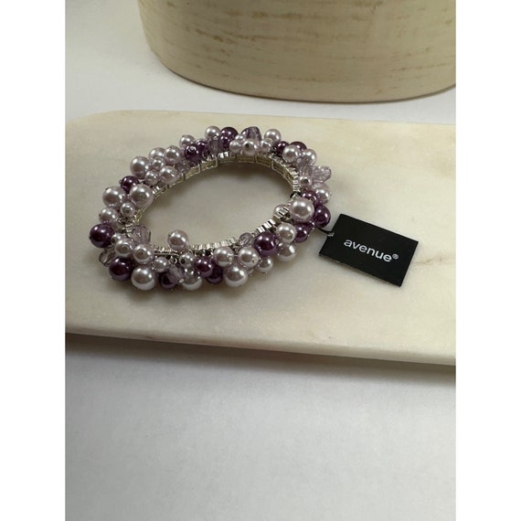 Vintage Avenue Purple Beaded Bracelet - image 2
