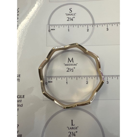 Three Gold-toned Purple Zig Zag Stacking Bangles.… - image 4