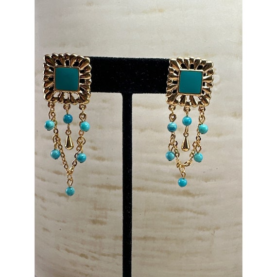 Vintage Avon Caribbean Rain Pierced Earrings - image 2