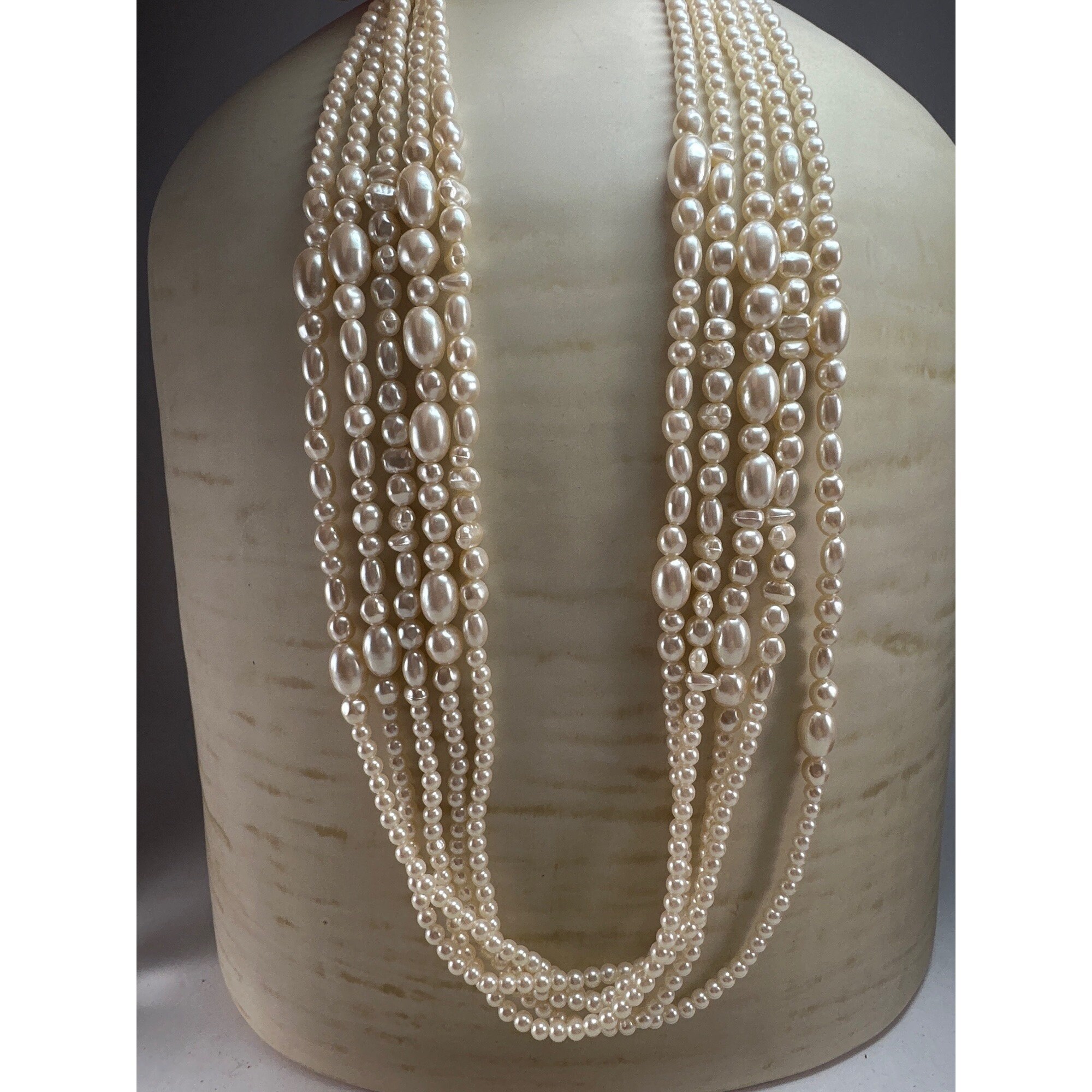 Vintage Richelieu Fivestrand Faux Pearl Necklace 28 Inches Etsy