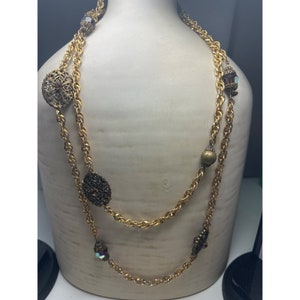 Vintage Enchanting Noir Filigree Chain Necklace