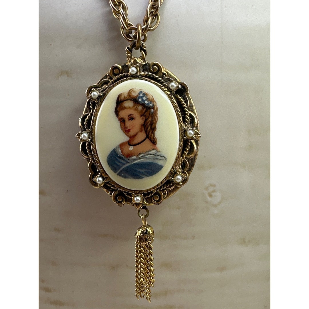 Vintage Florenza Limoges Painted Porcelain Lady Locket - Etsy