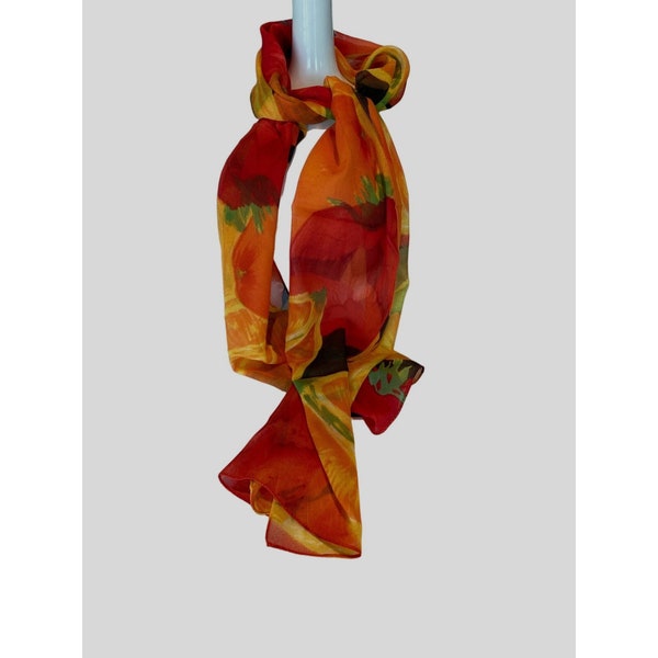 Vintage Citrus Splash: Italian-Made Fruit Print Scarf