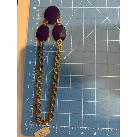 Vintage Purple Enamel Disc Necklace - image 4