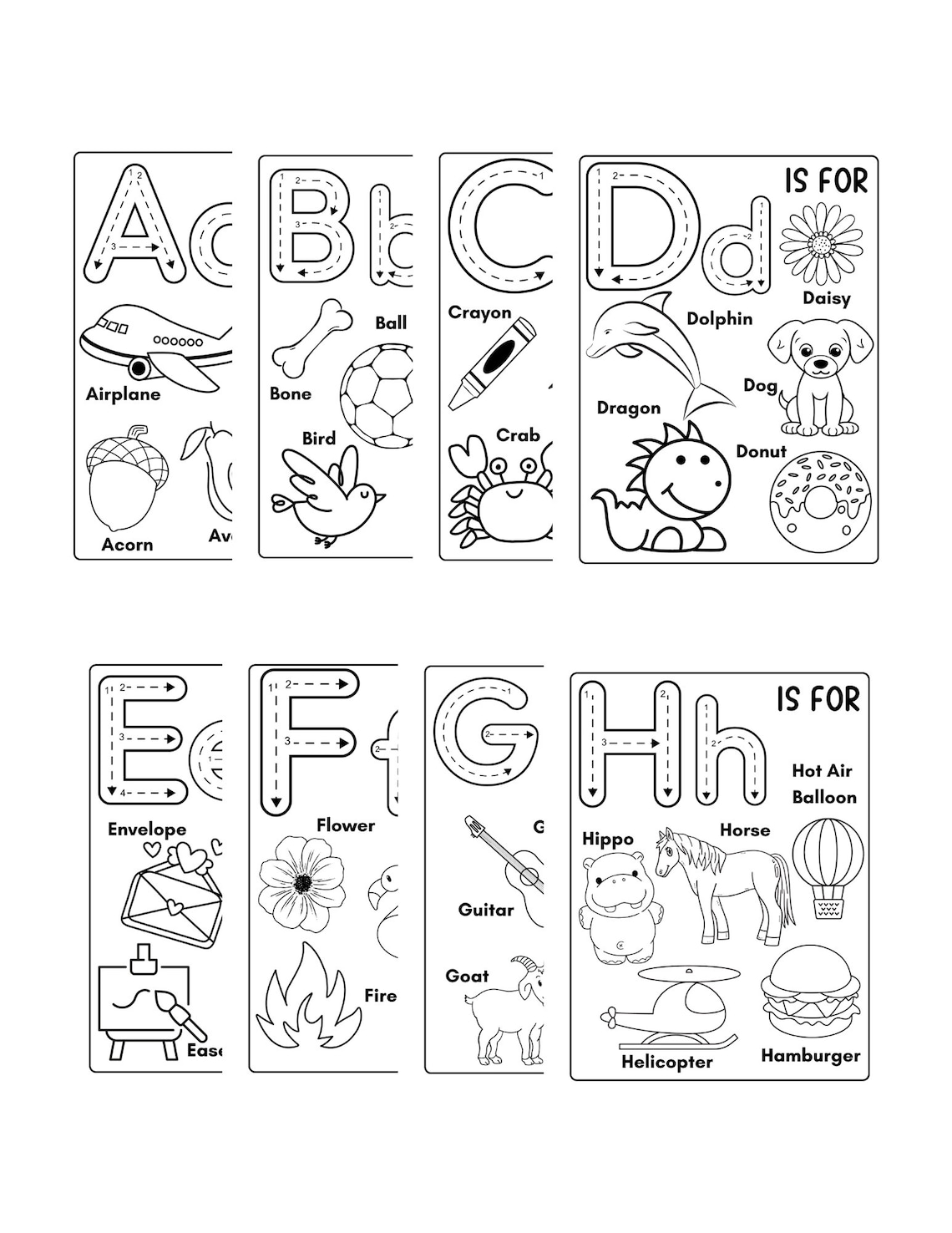 Abc Col Digital, Printable Alphabet Coloring Pages - 26 Pages - Etsy