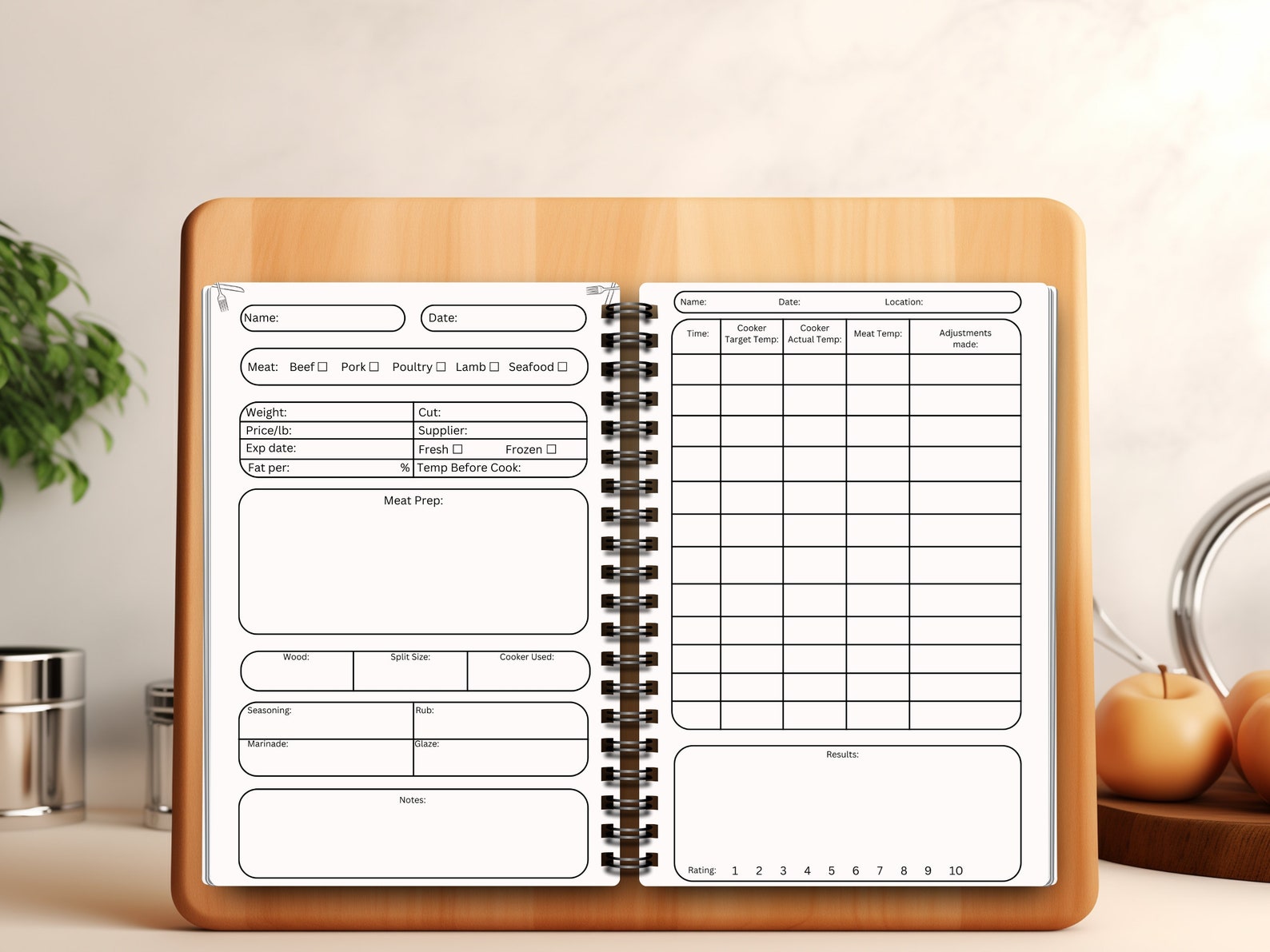 BBQ Logbook | BBQ Journal | Printable| Editable | BBQ Checklist | Pdf ...