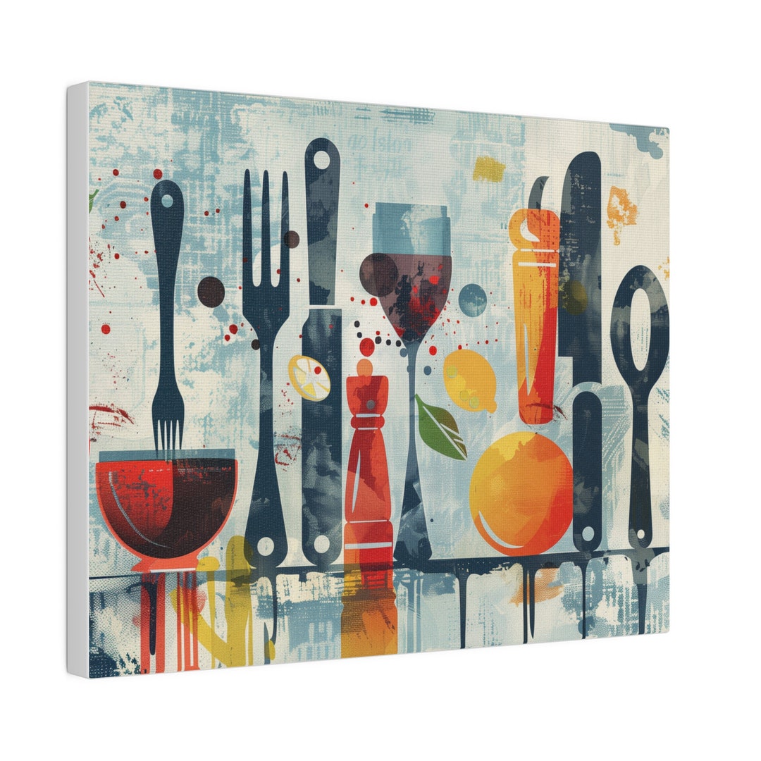 Kitchen Wall Art, Kitchen Decor, Kitchen Decor Abstract Canvas, Digital ...