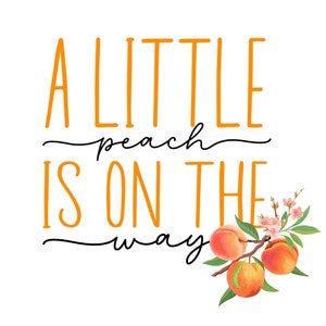 Kleiner Pfirsich Auf Dem Weg Aufbügeln - PNG - Print On Demand - T-shirts - Transferpresse - Herunterladen - Peach Baby Shower Theme PNG