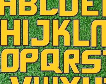 Louisiana Football Letters: Purple & Gold Font (PNG Digital Download)