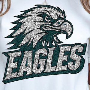 Glitter Eagle Mascot PNG: Sublimation Design, Clipart (Digital Download)