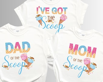 Ice Cream Gender Reveal PNG: Family T-Shirt Design (Digital Download)