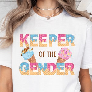 Keeper OF the Gender Design PNG à sublimation pour transferts thermocollants Impression à la demande T-shirts Presse à chaud Crème glacée Révéler