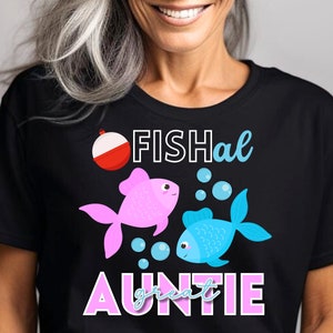 Grande tante, pêche, sexe, sublimation, conception, PNG, pour, transfert, fer, HTV, presse à chaud, Fis-he ou Fi-she Gender Reveal Design, tante