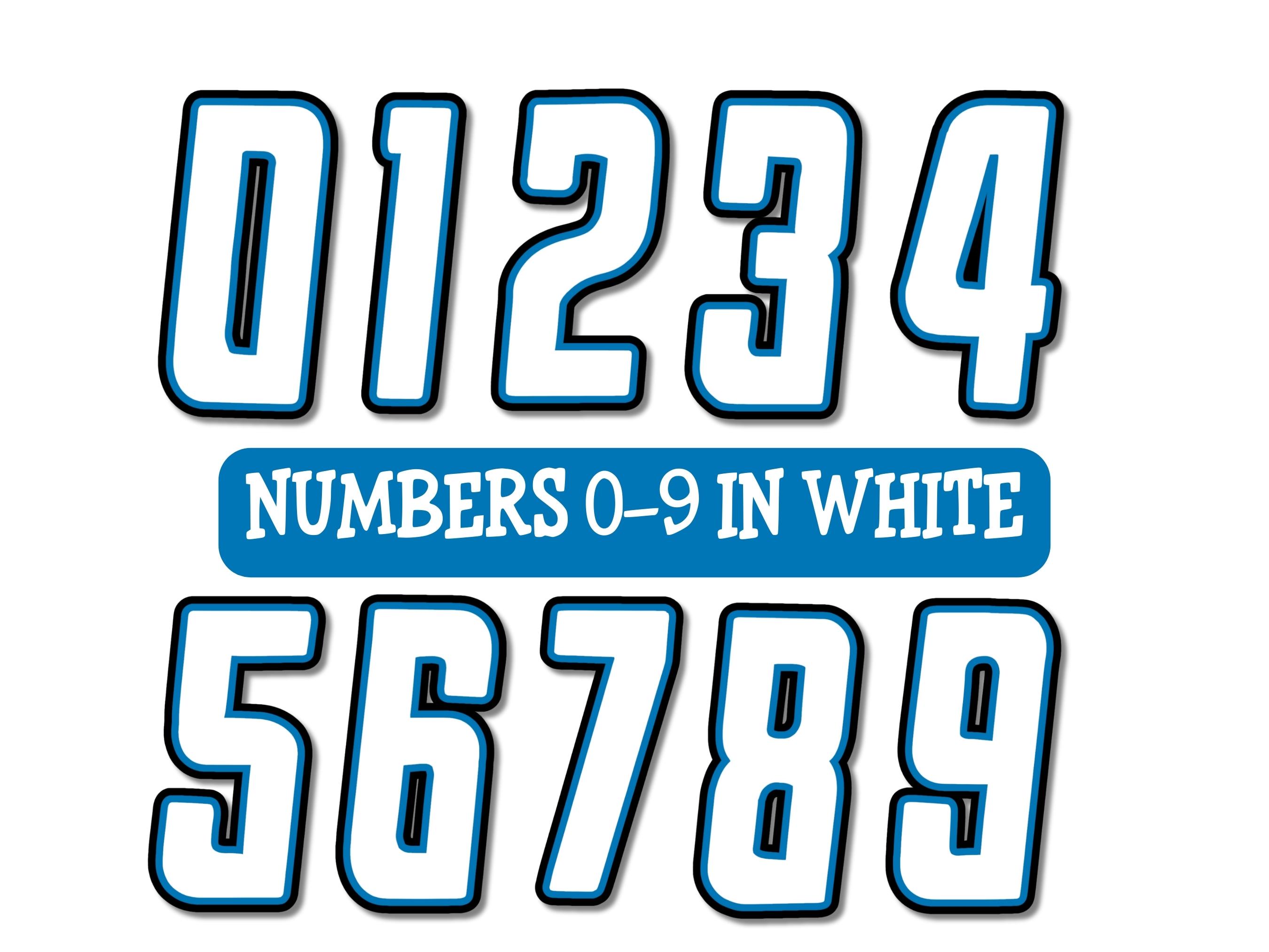 Detroit Football Jersey Numbers PNG: Blue \u0026 White (digital Download) - Etsy, image size:2700x2025
