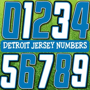 Fuente Detroit, números de camisetas de fútbol, números de camisetas falsas, números deportivos PNG, números de camisetas, números de camisetas de los Lions, Honolulu Blue