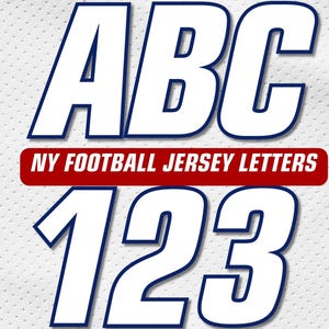 NY Football Jersey Font: Letters & Numbers PNG (Digital Download)