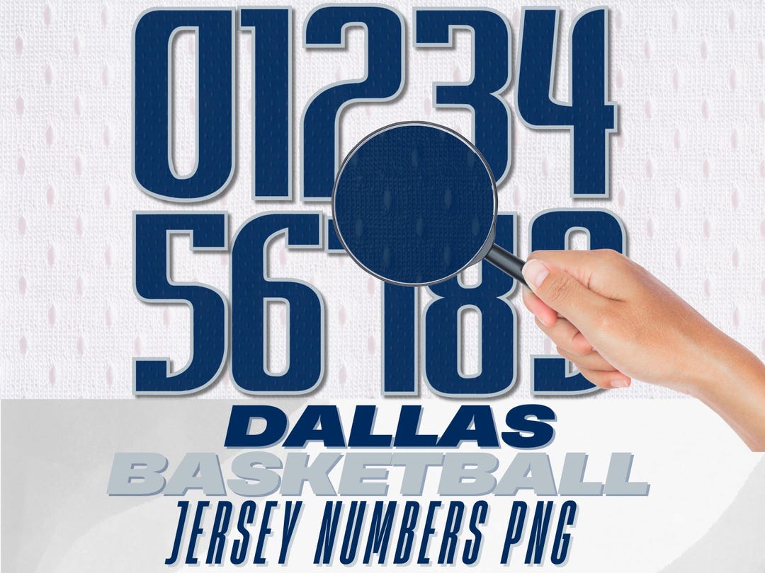 Dallas Basketball Jersey Numbers PNG: Blue & Silver (digital Download ...