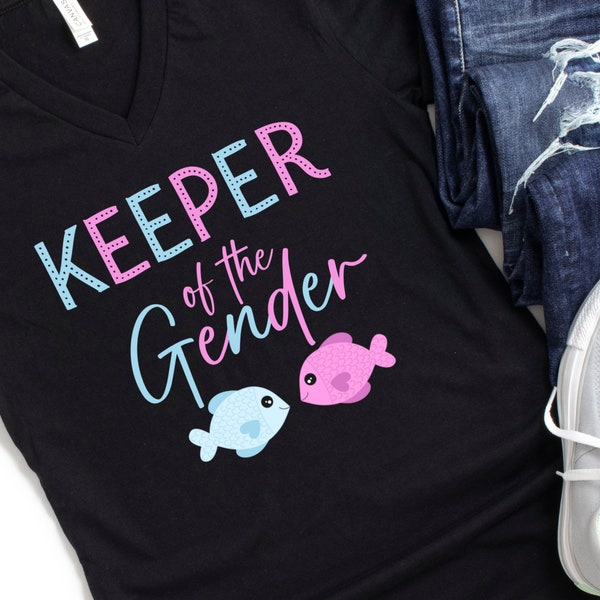 Fishing Gender Reveal Keeper Of The Gender PNG Sublimation Design For Iron On Transfers, Print On Demand, T-shirts, Heat Press - Download