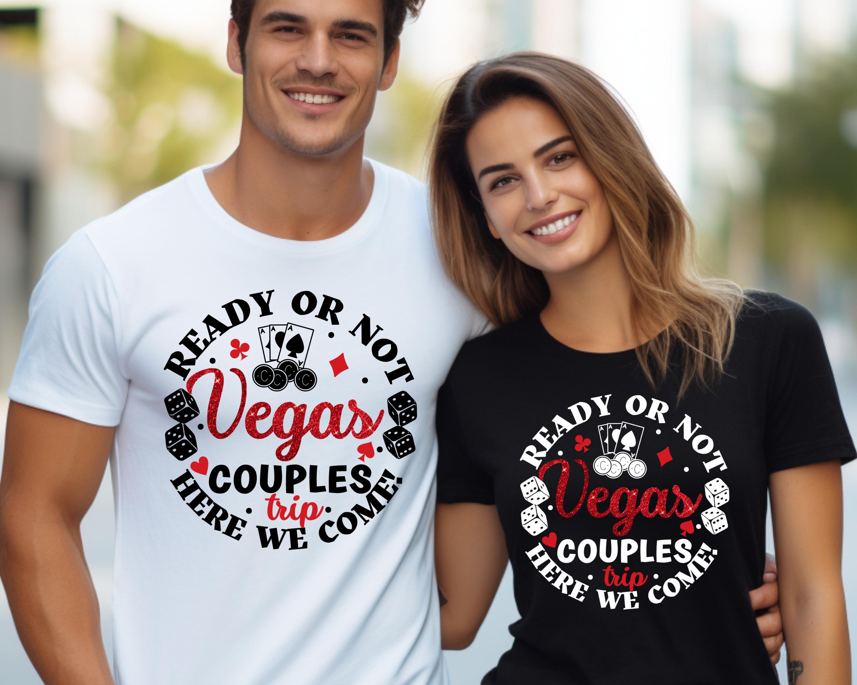 Glitter Effect Vegas Couples Trip Sublimation PNG, Iron On File, T-shirt Design, Heat Press, Girls Vacation, Summer Vacation, Couples Shirts