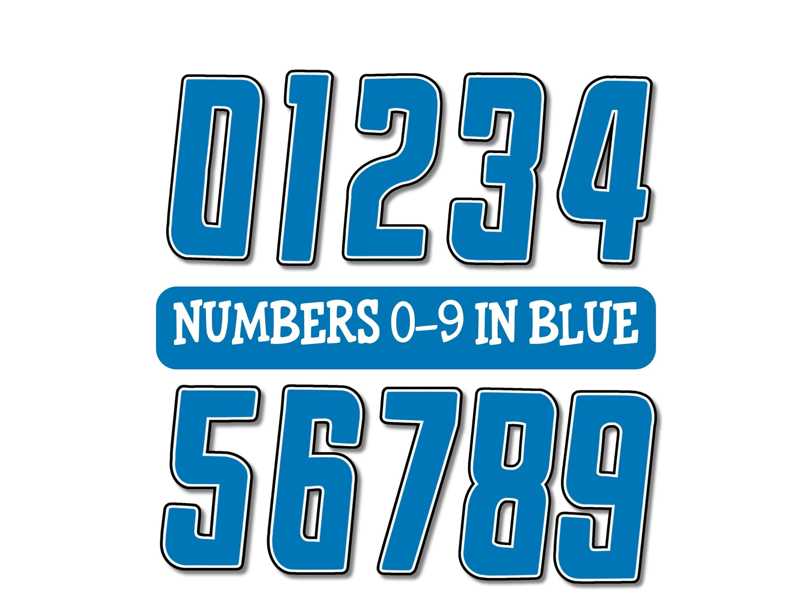 Detroit Football Jersey Numbers PNG: Blue & White (digital Download) - Etsy