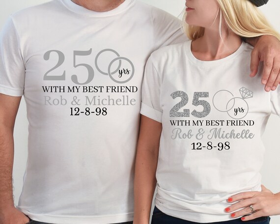 Custom 25th Anniversary T-shirt - Vneck - Crewneck - Wedding