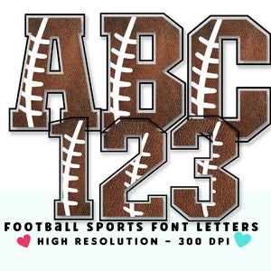 LETTERE DA CALCIO, Set di alfabeto e numeri sportivi PNG - Lettere per scrapbooking - Lettere maiuscole - Set di lettere da calcio con carattere sportivo - Set alfabetico