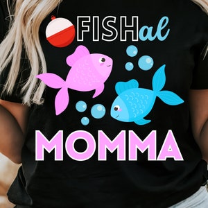 Momma Fishing Gender Reveal Sublimation Design PNG pour transfert à repasser, HTV, presse à chaud, Fis-he ou Fi-she Gender Reveal Design, Future maman