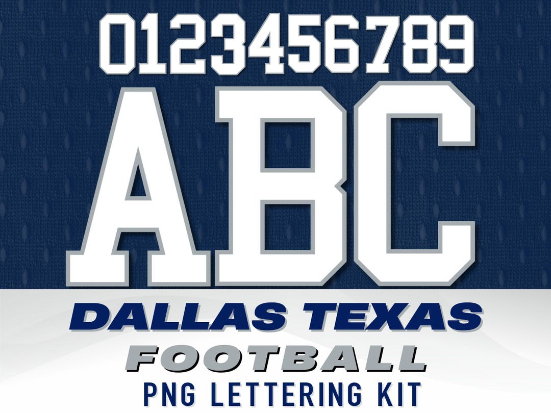 Dallas Texas Football Letters PNG: Royal Blue Sports Jersey Alphabet ...
