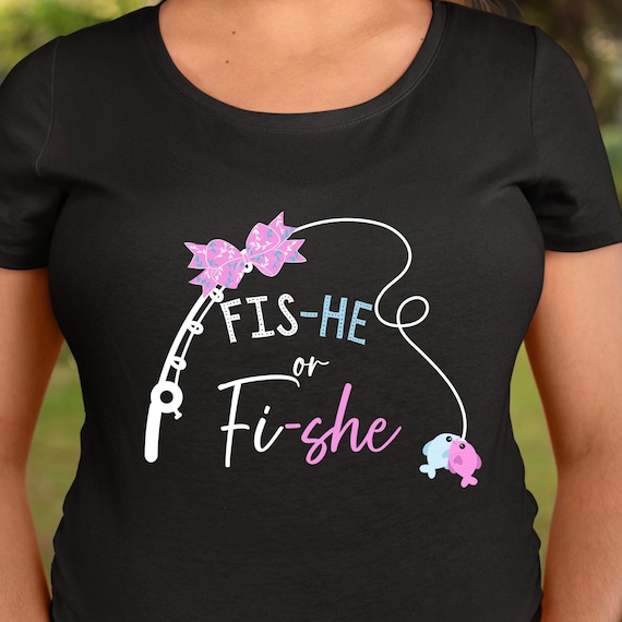 Fishing Gender Reveal PNG Sublimation Design for Iron on Transfers
