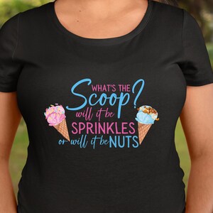 What's The Scoop Gender Reveal PNG Sublimation Design For Iron On Transfers, Print On Demand, T-shirts, Heat Press - Télécharger - Ice Cream