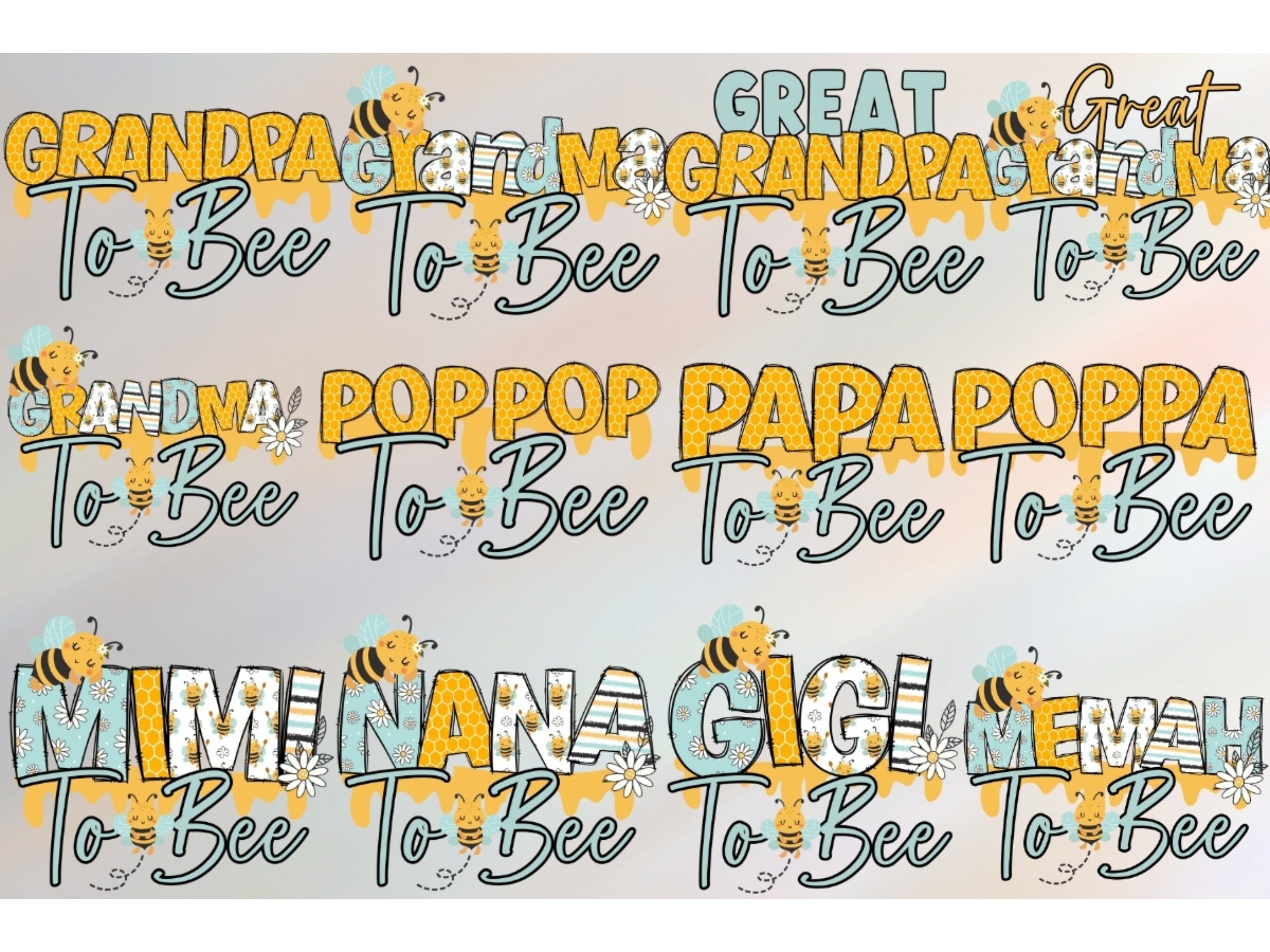 Cute Bees Baby Shower PNG, Family Sublimation Design (digital Download ...