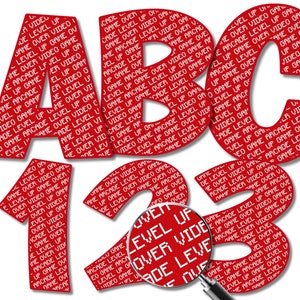 Gamer Alphabet & Numbers PNG: Video Game Letters (Digital Download)