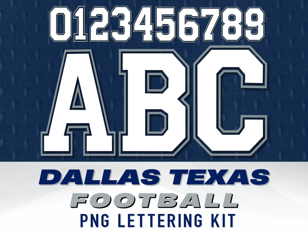 Dallas Letters Sign Dallas Texas Football Letters PNG: Layered White & Silver Sports Jersey ...