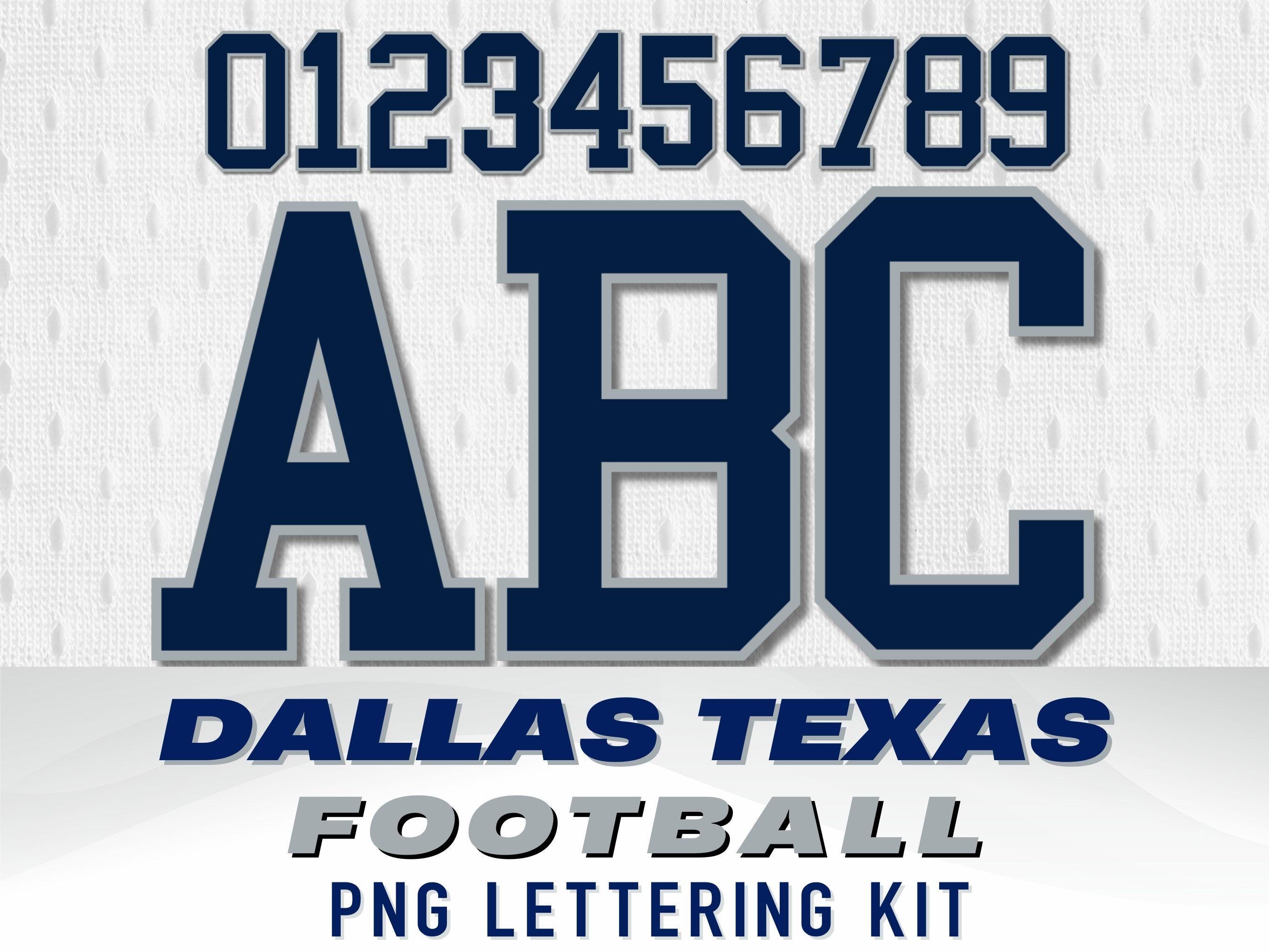 Dallas Texas Football Letters PNG: Navy Blue & Silver Sports Jersey ...