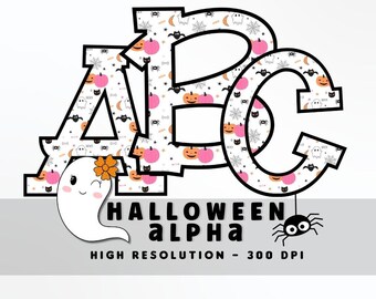 Pastel Halloween Alphabet PNG Set: Spooky Font (Digital Download)