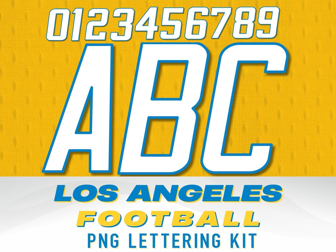 Los Angeles Football Jersey Font, PNG Lettering Kit (digital Download ...