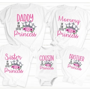 Little Princess On The Way Family Bundle Ferro em transferência PNG - Impressão sob demanda - Camisetas - Prensa térmica - Download - Pacote Família Princesa