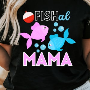 Ofishal Mama Fishing Gender Reveal Diseño de sublimación PNG para hierro en transferencia, HTV, Heat Press, Fis-he o Fi-she Gender Reveal Design,