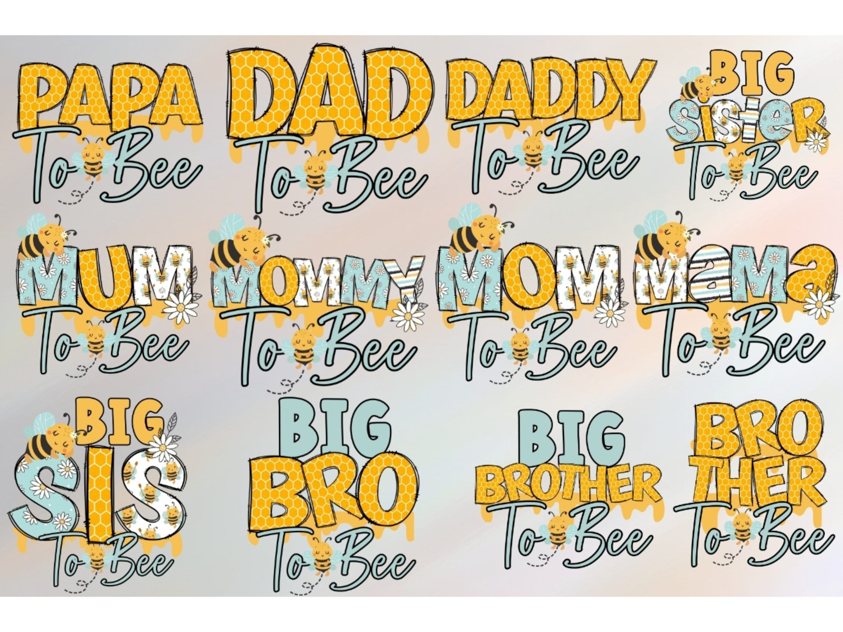 Cute Bees Baby Shower PNG, Family Sublimation Design (digital Download ...