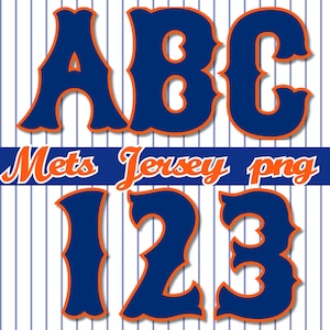 Alfabeto e números do beisebol de Nova York, letras de beisebol PNG, letras de camisa de beisebol, kit de letras PNG, download digital, fonte da camisa principal
