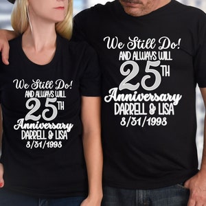 Personalized 25th Anniversary T-Shirt: DTG Printed Cotton