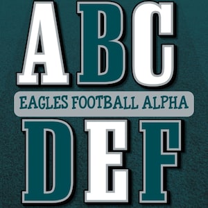 Letras de camisetas de Filadelfia, letras de fútbol PNG, letras de colores de equipos PNG, letras deportivas del alfabeto de camisetas PNG, kit de letras para camisetas de fútbol