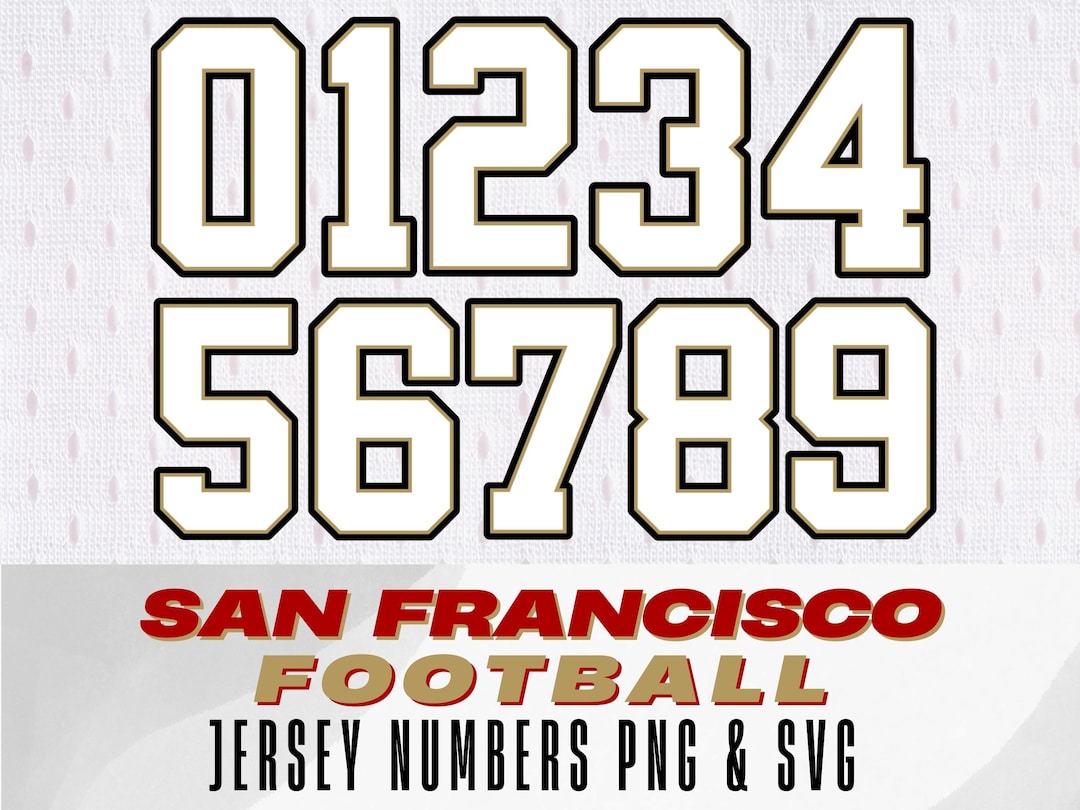 San Francisco Football Jersey Numbers: PNG, SVG Font (digital Download ...
