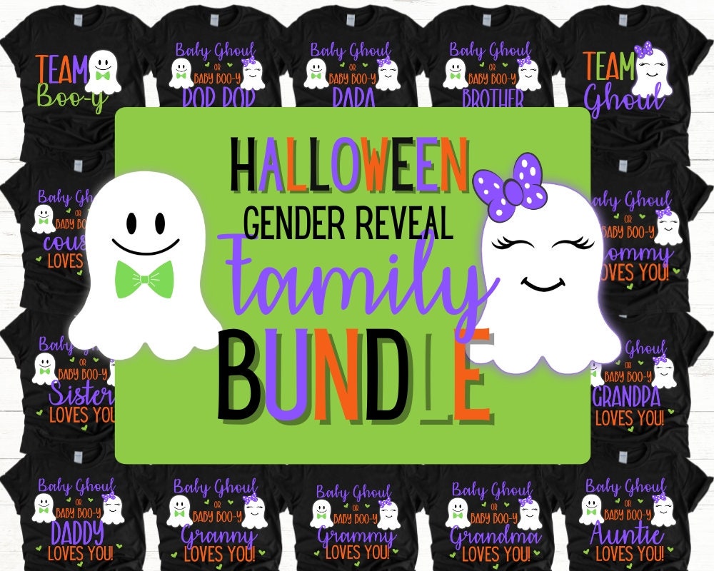 Avezano Halloween Gender Reveal Backdrop Boo-y Or Ghoul Gender Reveal Party Decoration Photoshoot Halloween Little Boo Ghost He Or She Gender Reveal...